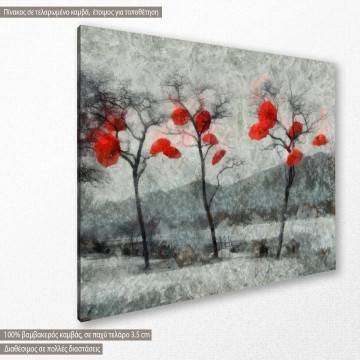 Canvas print Red umbrellas  2