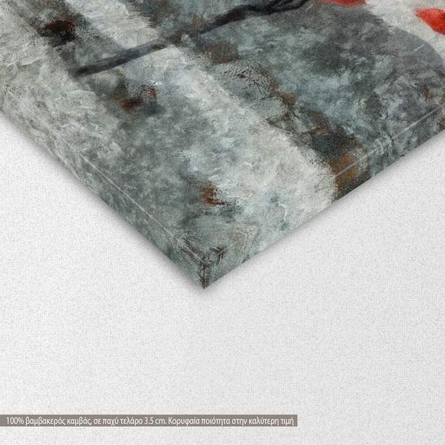 Canvas print Red umbrellas , detail