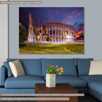 Canvas print Colloseum at night