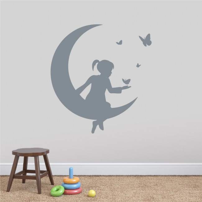Kids wall stickers Moon and butterflies