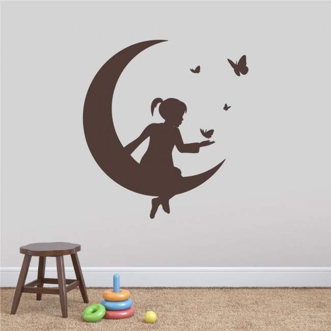 Kids wall stickers Moon and butterflies