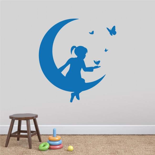 Kids wall stickers Moon and butterflies