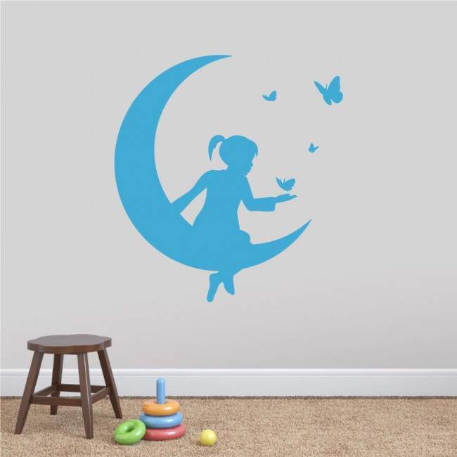 Kids wall stickers Moon and butterflies