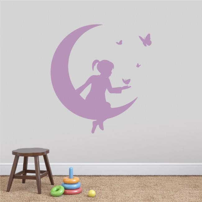 Kids wall stickers Moon and butterflies