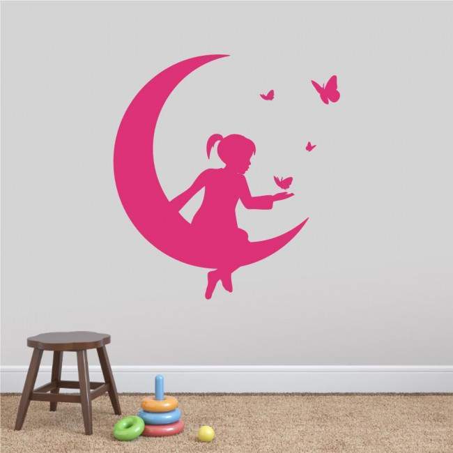 Kids wall stickers Moon and butterflies