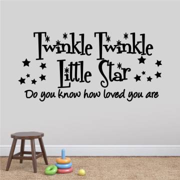 Αυτοκόλλητα τοίχου παιδικά με ευχή και αστέρια, Twinkle Twinkle Little star, αυτοκόλλητο τοίχου