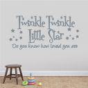 Αυτοκόλλητα τοίχου παιδικά με ευχή και αστέρια, Twinkle Twinkle Little star, αυτοκόλλητο τοίχου