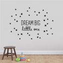 Αυτοκόλλητα τοίχου παιδικά DREAM BIG little one με αστέρια