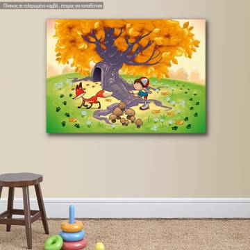Kids canvas print Were is the red fox
