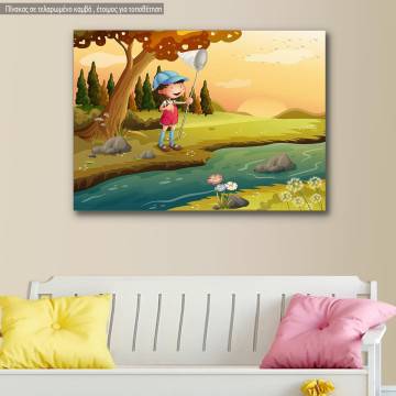 Kids canvas print Little fisherman