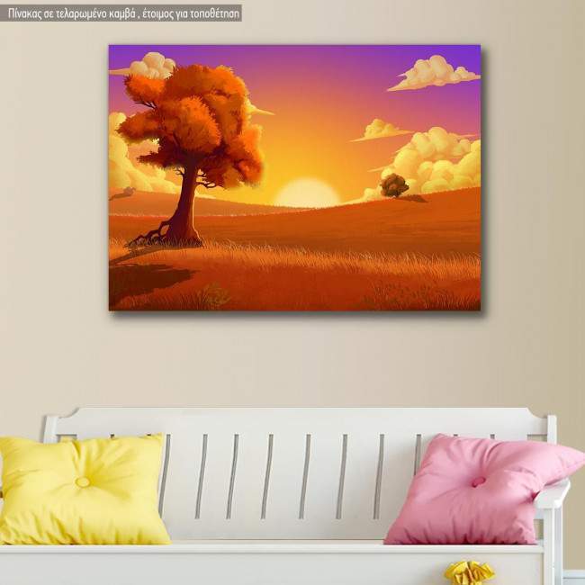 Kids canvas print Orange sunset