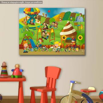 Kids canvas print At the playground