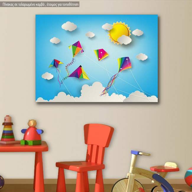 Kids canvas print Kites in the sky