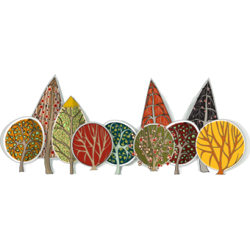 Αυτοκόλλητο τοίχου Συστάδα απο πολύχρωμα δέντρα. My trees 2