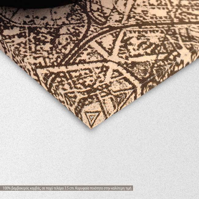 Canvas print Compass on map, detail