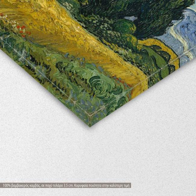Canvas print Wheat field with cypresses, van Gogh Vincent,  3 panels