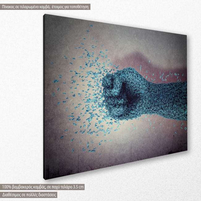 Canvas print Power of language, side