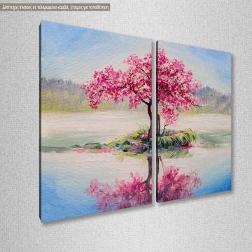 Canvas print Oriental cherry tree, two panels 2