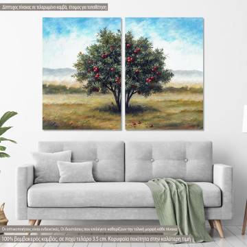 Canvas print Pomegranate tree, two panels