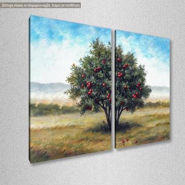 Canvas print Pomegranate tree, two panels 2