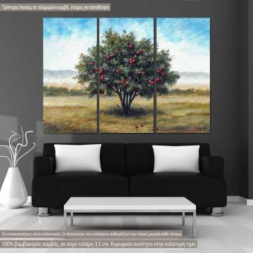 Canvas print Pomegranate tree,  3 panels
