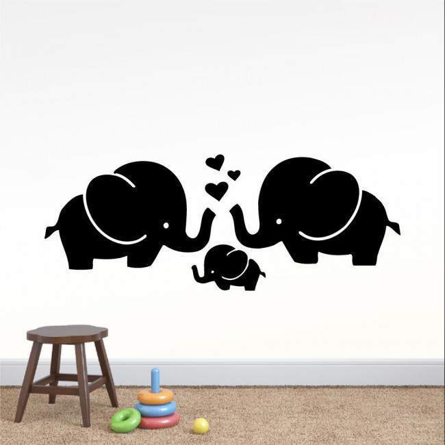 Αυτοκόλλητα τοίχου ελεφαντάκια, καρδιές, New family 