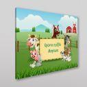Kids canvas print Farm animals with text