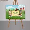 Kids canvas print Farm animals with text
