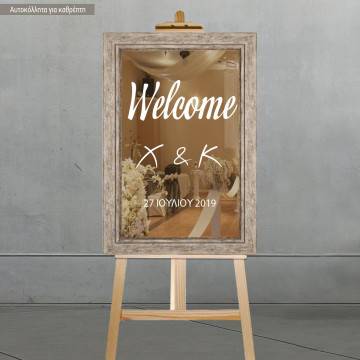 Αυτοκόλλητο καθρέπτη, Καλωσόρισμα γάμου με αρχικά