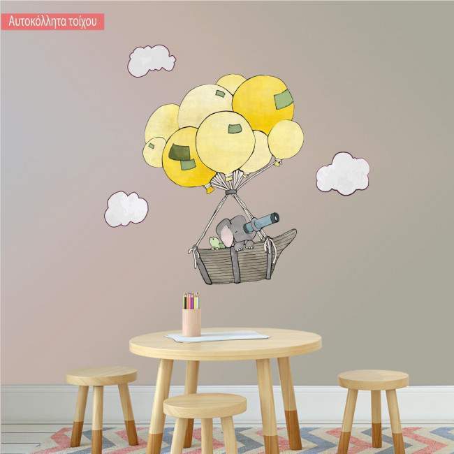 Kids wall stickers Elephant airship