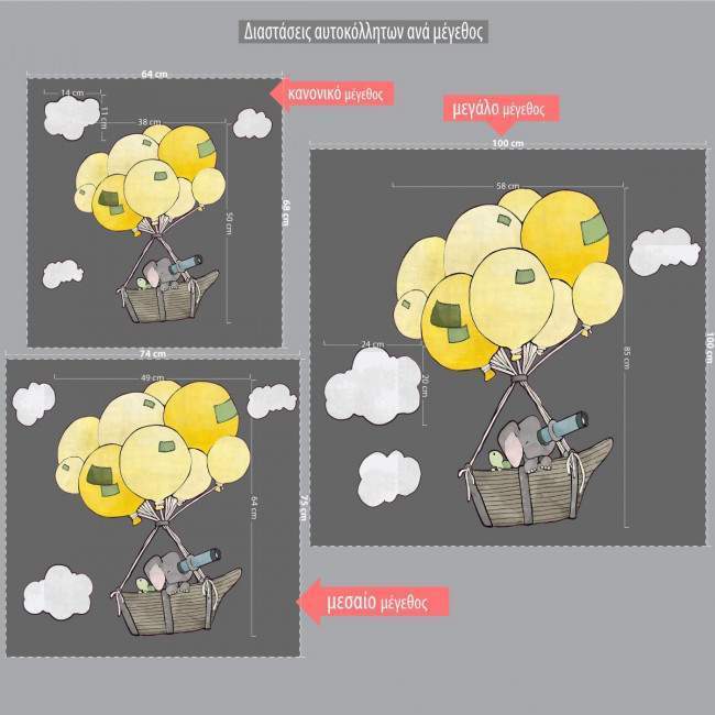 Kids wall stickers Elephant airship