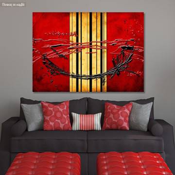 Canvas print  Abstract oil painting, cut red