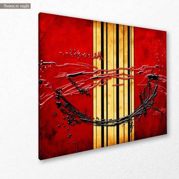 Canvas print  Abstract oil painting, cut red 2