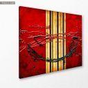 Canvas print  Abstract oil painting, cut red, side