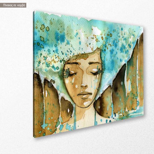 Canvas print Tear woman, side
