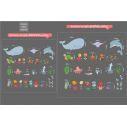 Kids wall stickers Cute little fish on the seabed, large collection