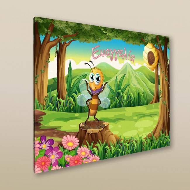 Kids canvas print our little bee