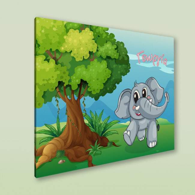 Kids canvas print Happy little elephant