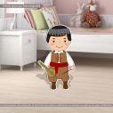 Wooden figure printed Cretan boy