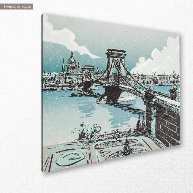 Canvas print Gray bridge, side