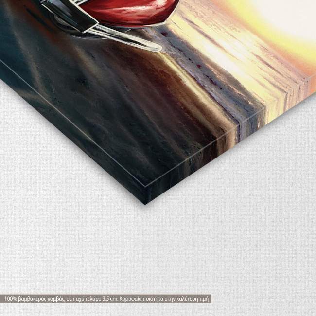Canvas print Retro red car, detail
