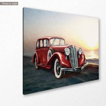 Πίνακας σε καμβά Retro red car 2