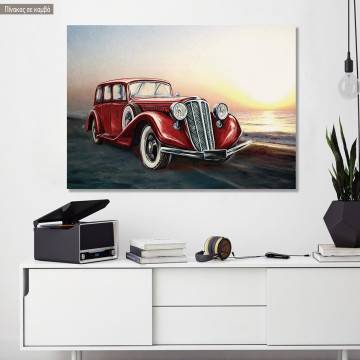 Πίνακας σε καμβά Retro red car
