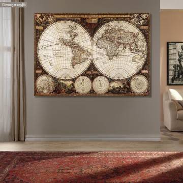 Canvas print World vintage map I Framed canvas View 1 2