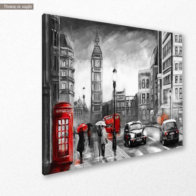 Πίνακας σε καμβά Street view of London I, κοντινό