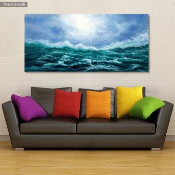 Canvas print Ocean waves, panoramic