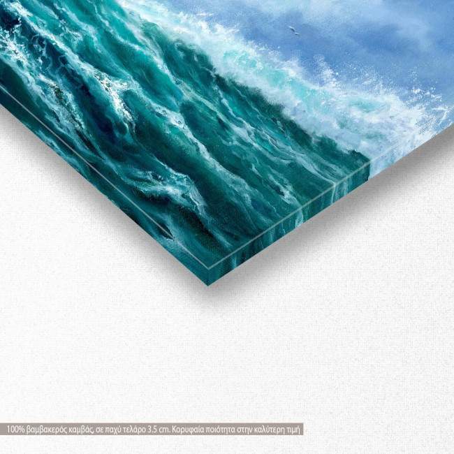 Canvas print Ocean waves, panoramic, detail