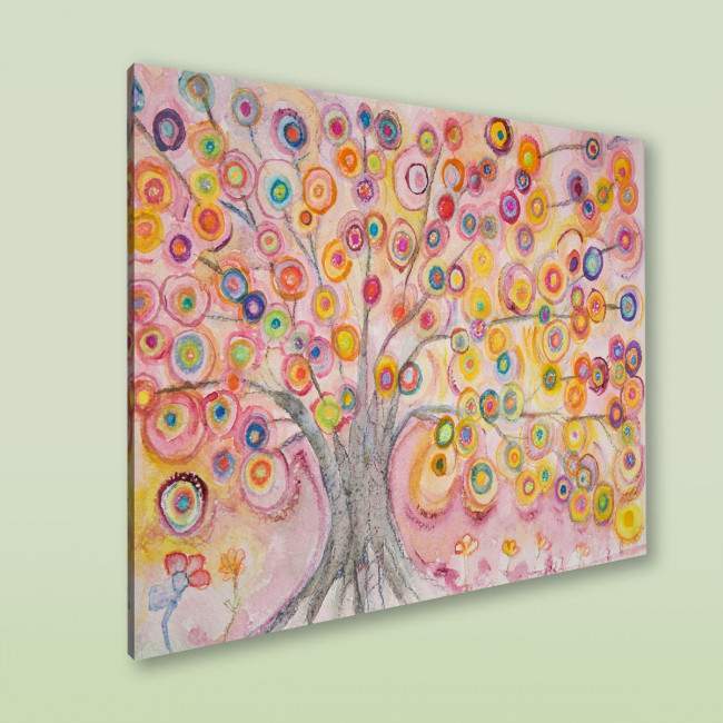 Kids canvas print Fairy Tree pink