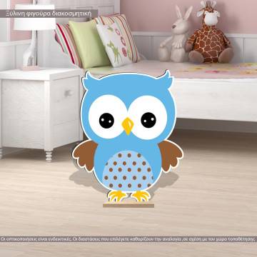 Owl boy  wooden figure printed