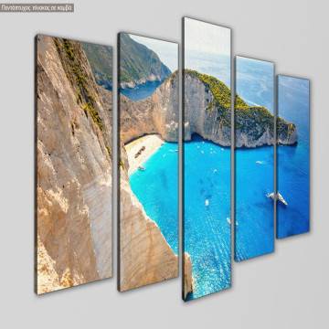Canvas print Shipwreck beach Zakynthos, five panels 2
